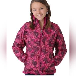 The North Face Mossbud Swirl Reversible Girl's Zip Up Coat Size XL